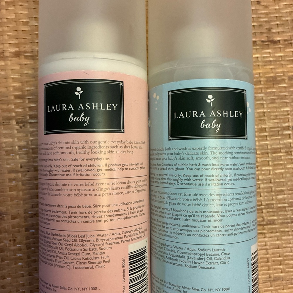 Laura Ashely Baby BubbleBath and Soothing Shampoo both 14.7 oz.